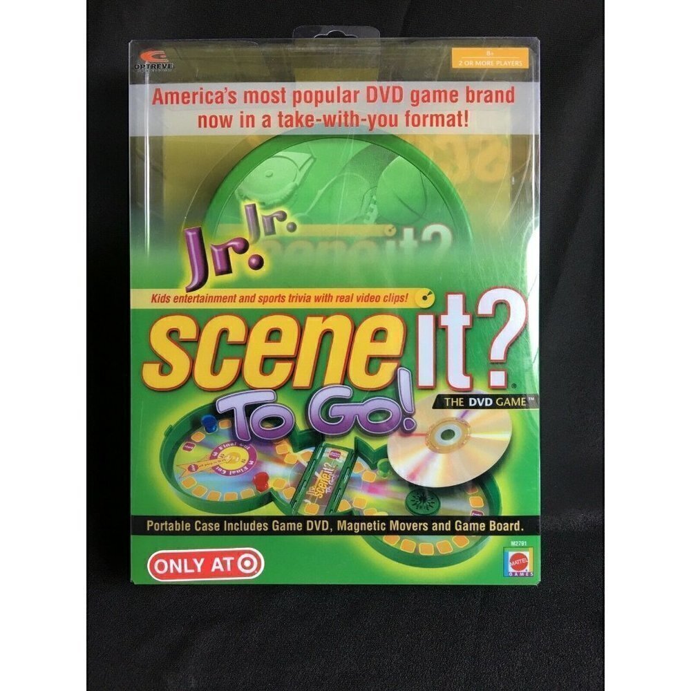 New Jr. Scene It? To Go! Travel The DVD Game By Mattel 2007 Ages 8+